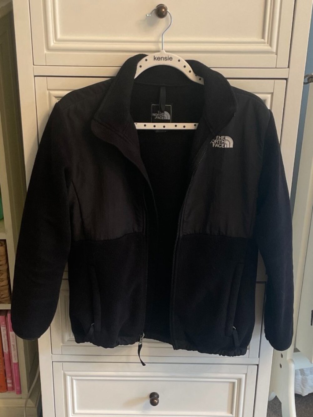 Black The North Face Girls Large Fleece Jacket